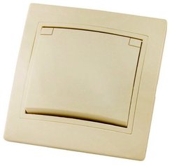 Розетка встраиваемая TDM Таймыр IP20 с заземлением с з/ш с крышкой цвет слоновая кость