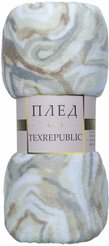 Плед фланель печатный скрутка 180х200 серый