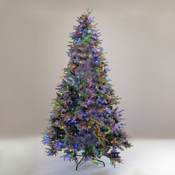 Ель искусственная Глория 270см, флокированная, 270LED, теплый белый свет ПЭ+ПВХ