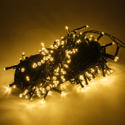 Электрогирлянда внутренняя Нить 20м 200LED, теплый белый, 8 режимов, темно-зеленый кабель