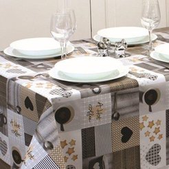 Клеенка Camelia Начало дня 140см коричневый, ПВХ