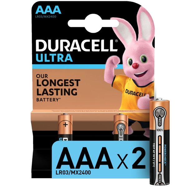 Батарейка алкалиновая Duracell Ultra Power ААА/LR03 2шт