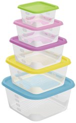 Набор емкостей д/продуктов Fun box Fusion 5шт 2,6л/1,7л/1,1л/630мл/330мл полипропилен