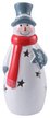 Фигурка керамическая Снеговик в цилиндре 18см, красно-серый, LED-подсветка (+ батарейка 2LR44), SYTCC-3823003
