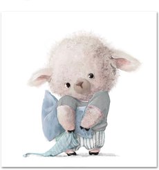 Постер на подложке 30х30 Плюшевая овечка