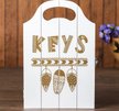 Ключница дерево Пёрышки белая с золотом 25х16х5см, 3505296