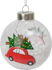 Шар с узором Машина 8см, прозрачный, SYQC2-0125159