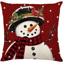 Плед-подушка Павлина 150х200см Снеговик в шляпе