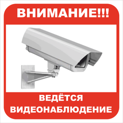 Наклейка Ведется видеонаблюдение D200х200мм