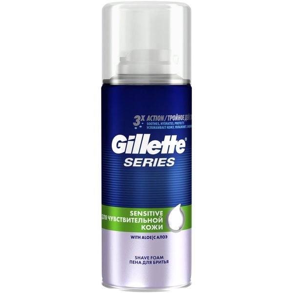 Пена д/бритья Gillette 100мл Sensitive Для чувствительной кожи с алоэ