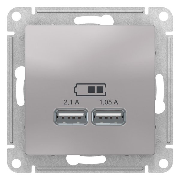 Розетка USB SE AtlasDesign Алюминий