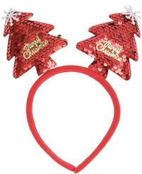 Ободок новогодний Елочки с пайетками 23х20см, SYTG-1424034