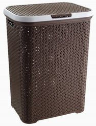 Корзина д/белья Fimako Ротанг 60л 43х33,6х55см пластик, коричневый