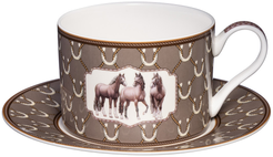 Пара чайная Lefard Horse club Лошади 300мл фарфор, коричневый