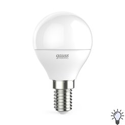 Лампа Gauss Elementary Шар 6W 450lm 4100K Е14 LED 1/10/100