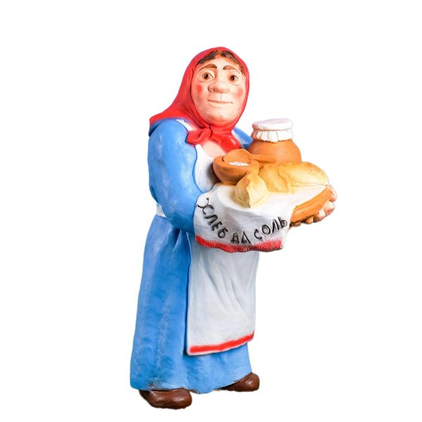 Фигура садовая Бабка Хлеб да соль! 53х23х32см