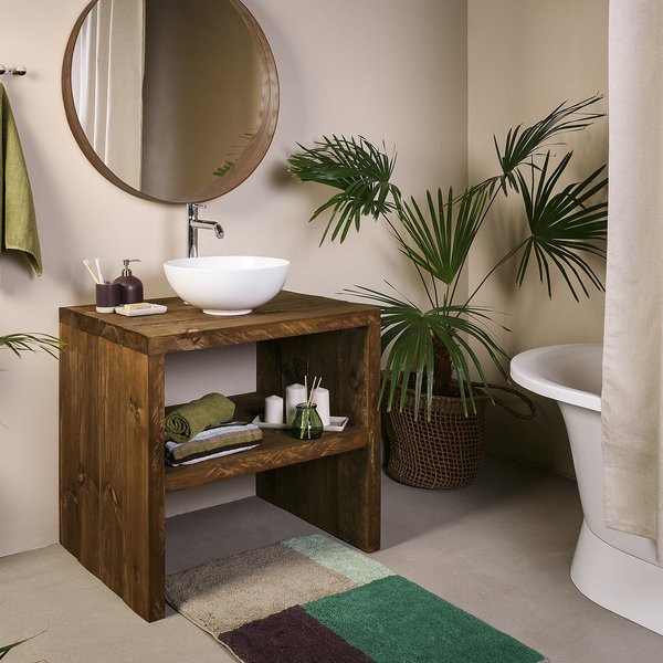 Коврик для ванной комнаты 60x90см Naturel зеленый, хлопок