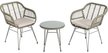 Набор садовой мебели Фиджи (столик+2 кресла), сталь/иск.ротанг, серый, SG-22009