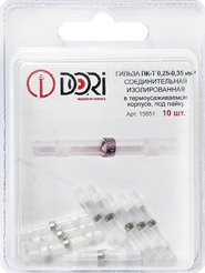 Гильза соединительная термоусаживаемая под пайку DORI 0,25-0,35мм² 10шт прозрачная