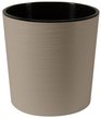 Кашпо пластиковое Вега d25см h15см v10,2л, фраппе, с вкладкой