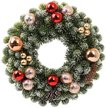 Венок новогодний 30см с золотыми и красными шарами ПЭ SYHH-0925002 Венок новогодний 30см с золотыми и красными шарами ПЭ SYHH-0925002