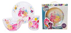 Набор детской посуды My Little Pony 3предм. кружка 250мл/салатник 13см/тарелка 19,5см стекло