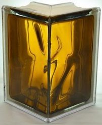 Стеклоблок Vitra углов.90 окр.внутри Волна бронза (шт)