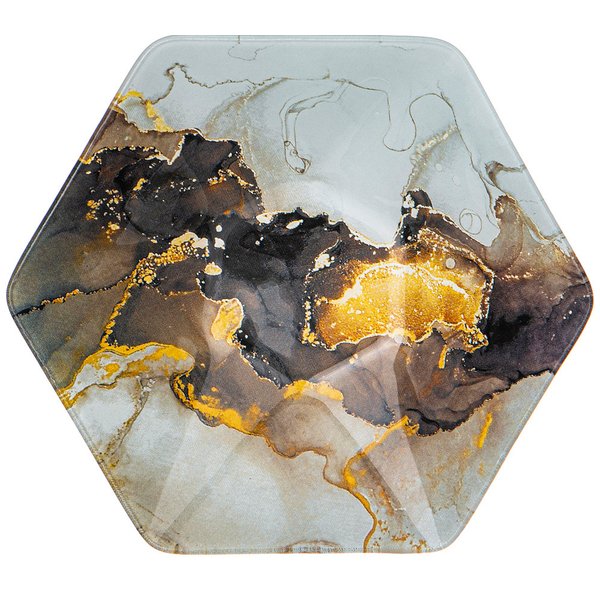 Салатник Lefard Marble 20см серый, стекло