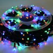 Электрогирлянда внешняя Нить 30м 300LED, мультиколор, 8 режимов, с коннектором, темно-зеленый кабель