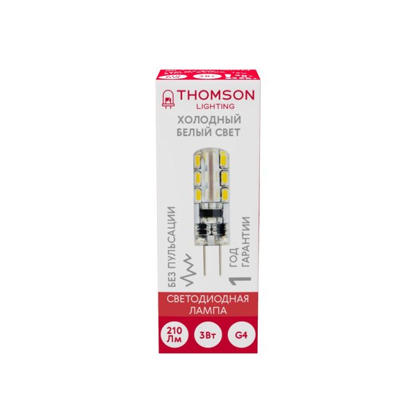 Лампа светодиодная THOMSON LED G4 3W 6500K 12V свет холодный белый