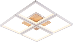Люстра Secolo 4510-4 LED 136Вт белый+натуральный древесный 48,5х48,5х7см, пульт ИК