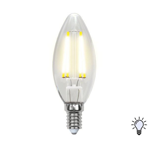Лампа светодиодная Uniel 6Вт Е14 свеча 4000К свет нейтральный белый