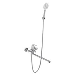 Смеситель для ванны TOKITO TOK-KAW-1015SS в комплекте с душевыми аксессуарами, сатин