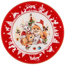 Тарелка закусочная Lefard Елка 19см фарфор, красный