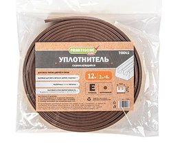Уплотнитель самоклеящийся PRAKTISCHE HOME 9х4мм Е-12м коричневый