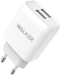 Устройство зарядное сетевое 2.1А 2хUSB без кабеля белый Walker WH-31