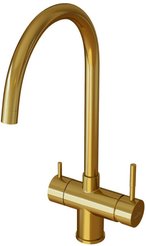 Смеситель для кухни MIXLINE MLSS-0326G с переключением на фильтр для питьевой воды, золото