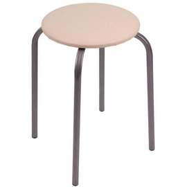 Табурет Эконом Nika ТБ1 металл/искусственная кожа, слоновая кость ...