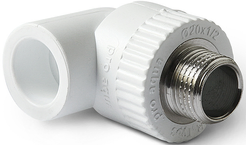 Угольник полипропиленовый комбинированный Pro Aqua d25x1/2" наружная резьба