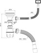 Сифон Iddis 3.1/2x40мм, с выпуском, гофротрубой, отводом и переливом, серый