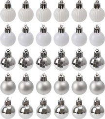 Набор шаров 36шт 3см белый+серебро, SYQA-0124147