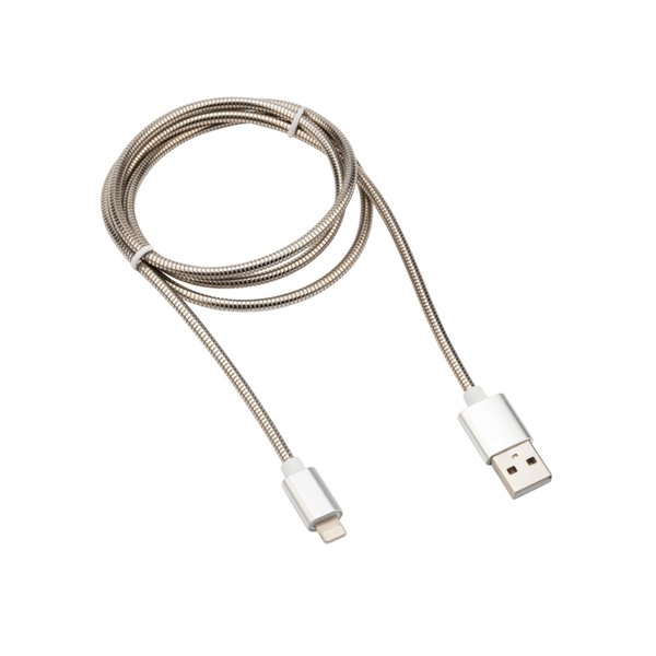 Кабель USB-Lightning для iPhone матовая сталь 1м REXANT