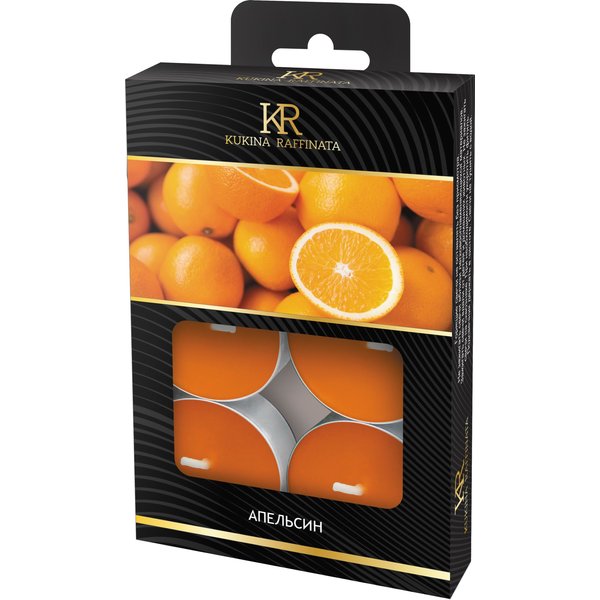 Свеча ароматическая чайная 6шт апельсин
