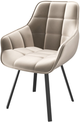 Стул кухонный Mamadoma Romeo d07 46х43х87см велюр/металл, серый/черный, поворотный