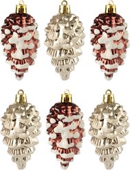 Набор украшений Шишки 6шт 8см, кофе+шампанское, SYQC-0123072