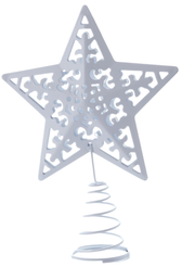 Верхушка елочная Звезда 12х17см, белый, металл, SYTYA-1823024