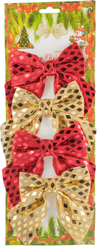 Набор бантов 4шт 11х12см, красный+золото, SYHDJA-3223209