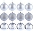 Набор шаров 24шт 8см серебро (глянец: 12шт, матовые: 6шт, глиттер: 6шт), SYQA-012103-S