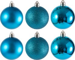 Набор шаров 6шт 6см голубой (глянец: 2шт, матовые: 2шт, глиттер: 2шт), SYQA-0123123-LB