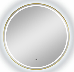 Зеркало Тиор Led золотой D80см с бесконтактным сенсором и холодной подсветкой